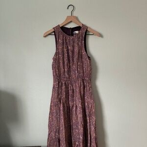 Purple Mauve Midi Tiered Dress